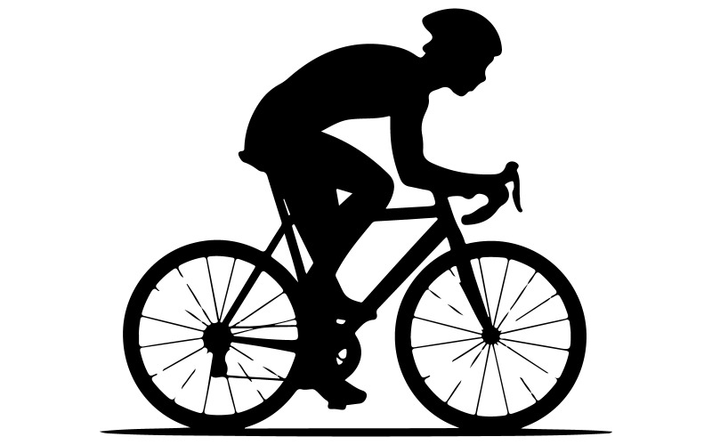 Silhouette di un ciclista in una bicicletta semplice