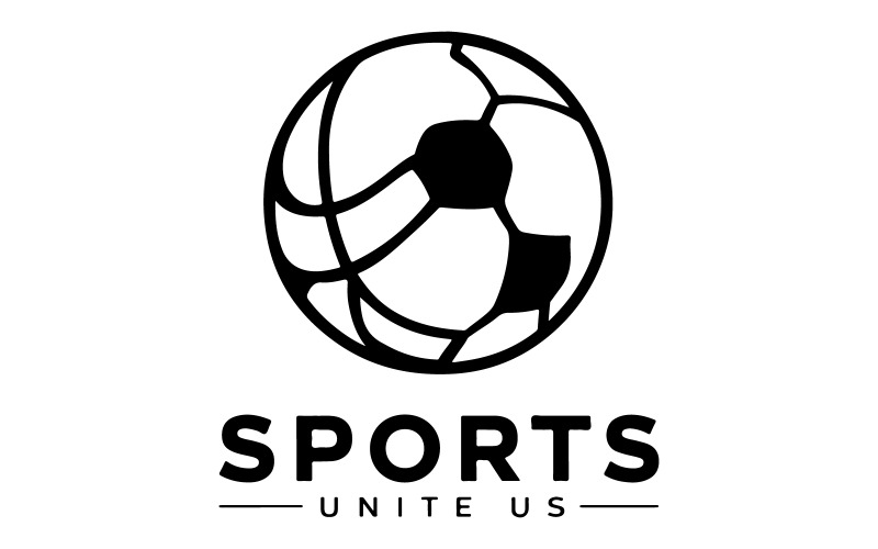 Logotyp spelstil boll av fotboll och basket