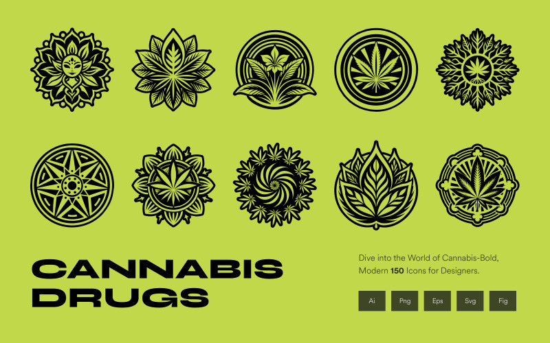 Cannabis en wiet symbolenset