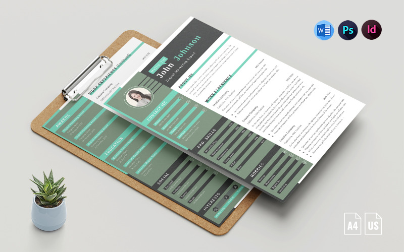 Modello di curriculum pulito - Curriculum Vitae - CV