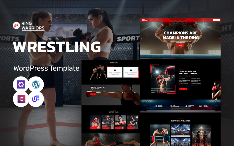 Ring Warriors – Birkózó Akadémia, Harcművészetek és Coaching WordPress Elementor téma