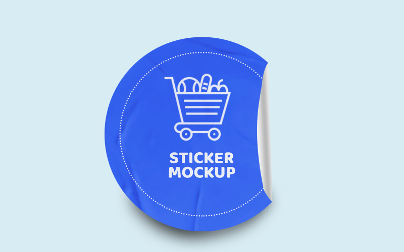 Runde Aufkleber Mockup PSD-Vorlage VOL-37