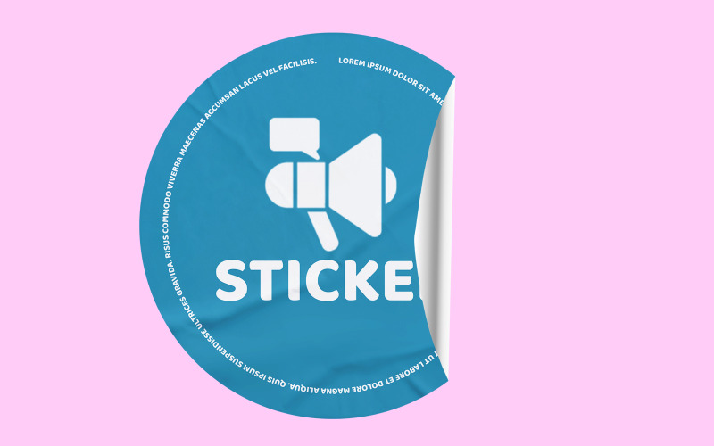Runde Aufkleber Mockup PSD-Vorlage VOL-48