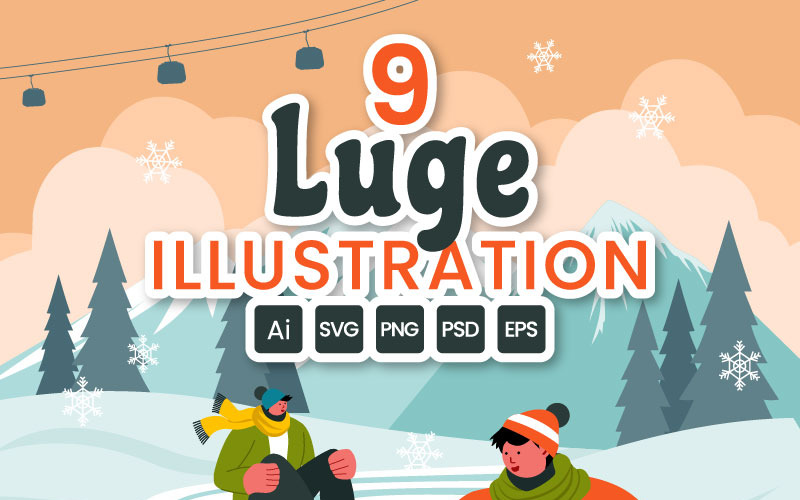 9 Zimní sáňkování Ilustrace