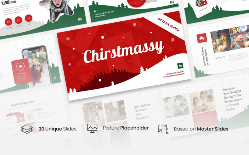 Christmassy - Modello di Google Slides a tema natalizio