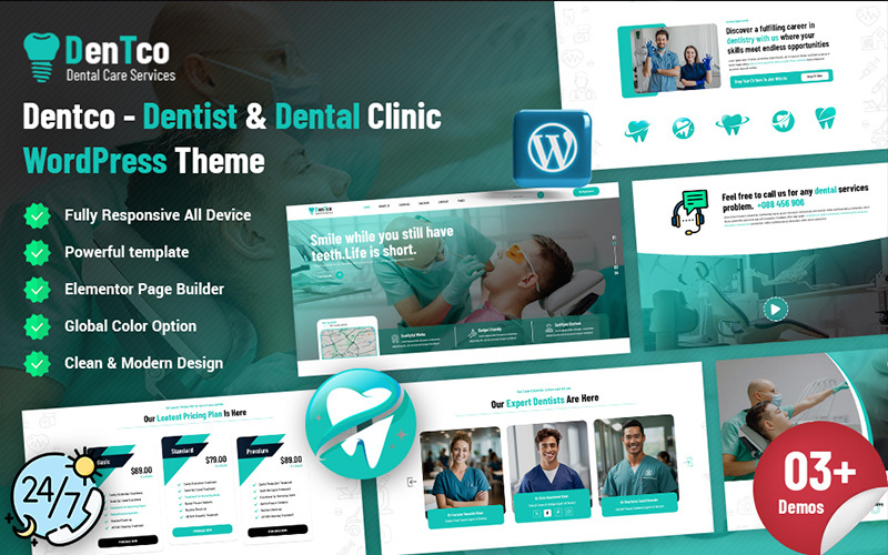Dentco - Tema de WordPress para servicios de atención dental
