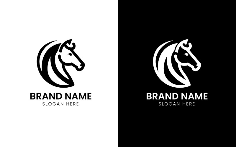 Eleganckie logo maskotki konia-11-483