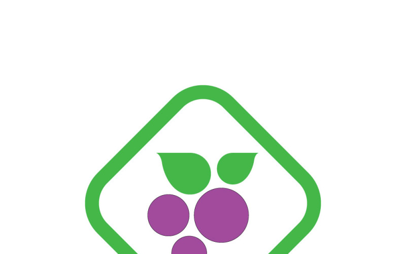 Ikona logo winogron izolowana. Branding wina organicznego. Logotyp winogron natury