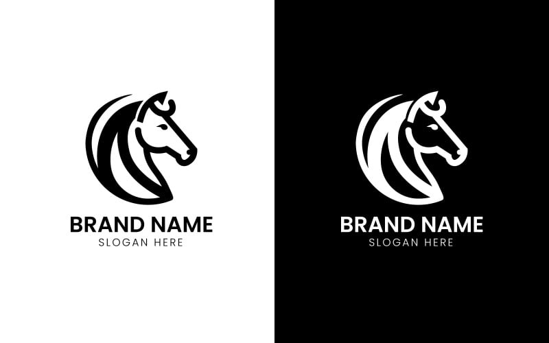 Logo de mascotte de cheval élégant-11-483