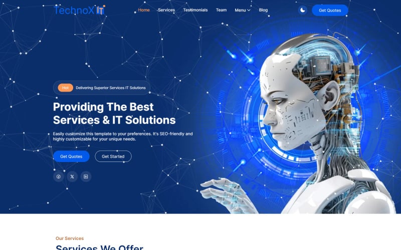 Technoxit | IT-решения и бизнес-услуги Многоцелевая адаптивная тема WordPress