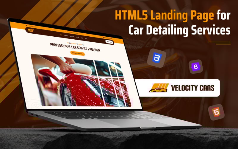 Velocity Cars - 用于汽车细节的高级 HTML5 登陆页面