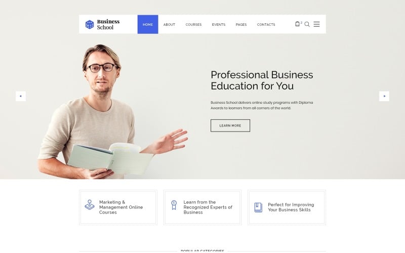 Business School - E-learning HTML-websitesjabloon met meerdere pagina's