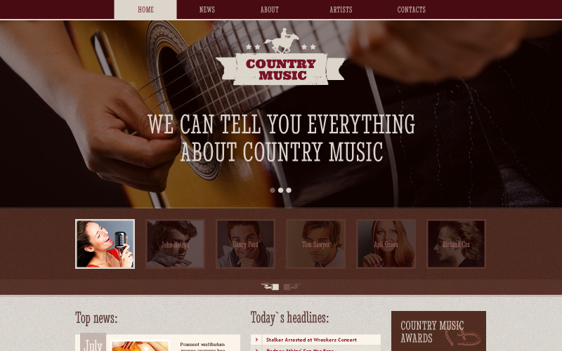 Modello di sito Web reattivo per blog musicali
