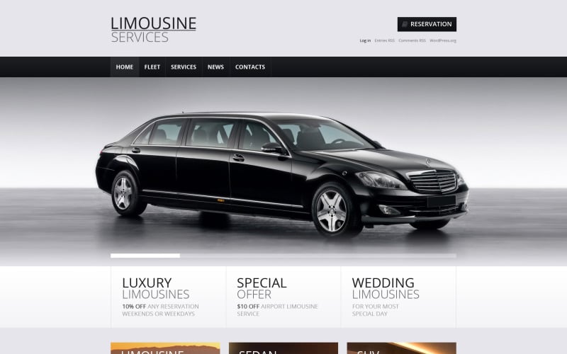 Motyw WordPress dla Limousine Rent Store