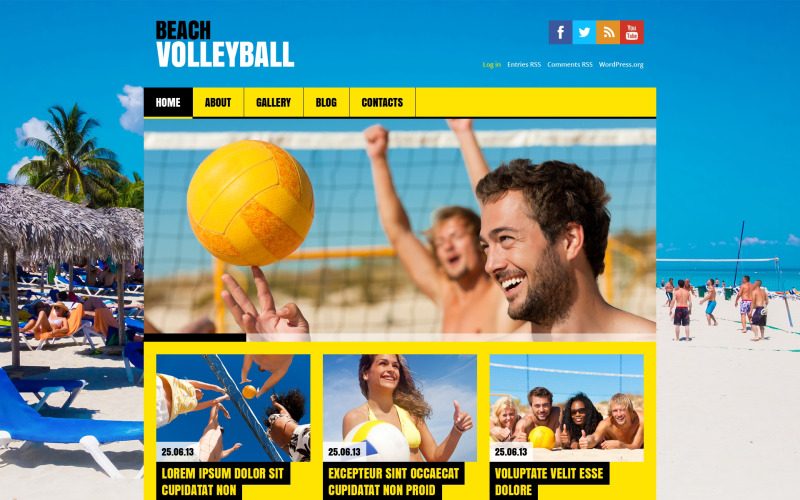 Plochý volejbal WordPress Téma