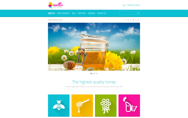 Responsieve websitesjabloon voor Honey Store