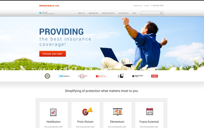 Tema WordPress di assicurazione con vantaggi