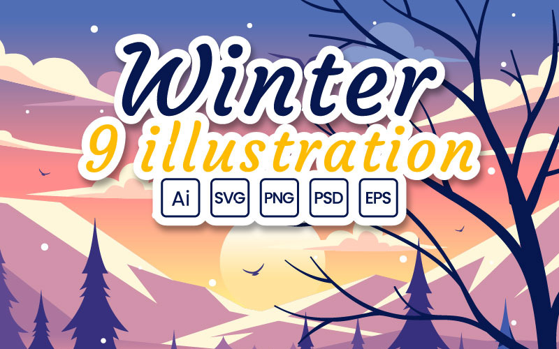 9 Charmante winterdorpillustratie