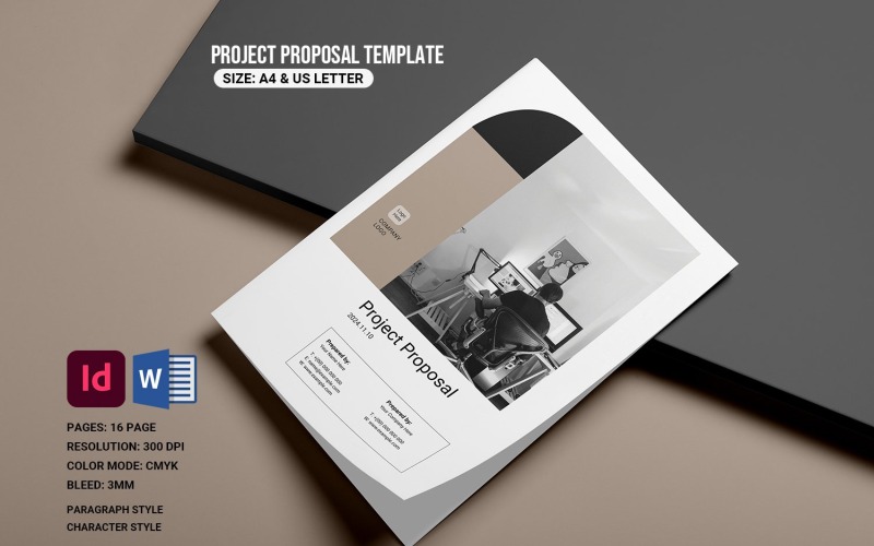 Kreatív projektjavaslat sablon. Psd és MS Word