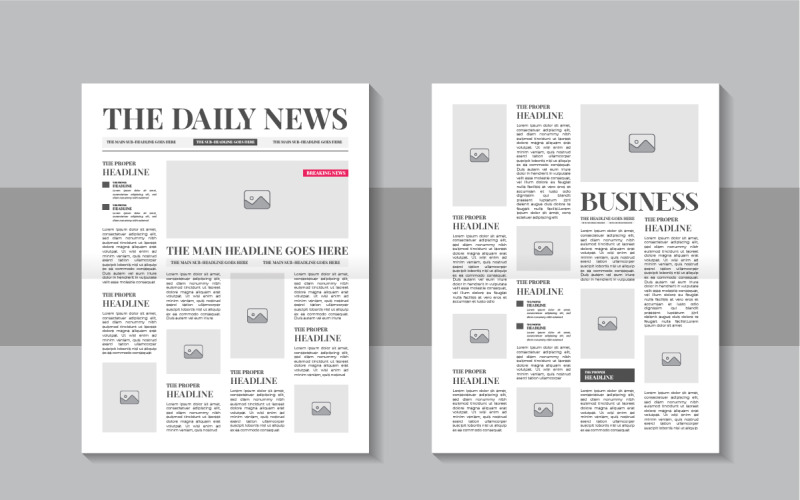 The daily news layout design, newspaper template or vintage newspaper ...