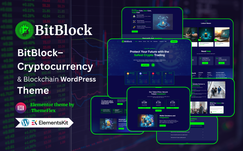 BitBlock – Thème WordPress pour crypto-monnaie et blockchain