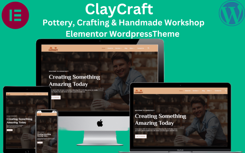 ClayCraft - Laboratorio di ceramica, artigianato e artigianato Elementor WordpressTheme