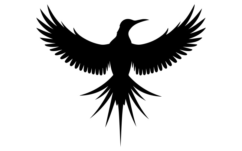 Een vogelsilhouet op een witte achtergrond