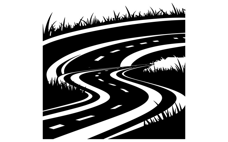 Immagine di illustrazione artistica della silhouette della strada