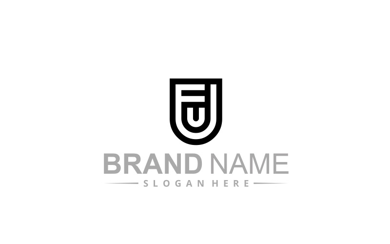 Letter Fu or uf logo design