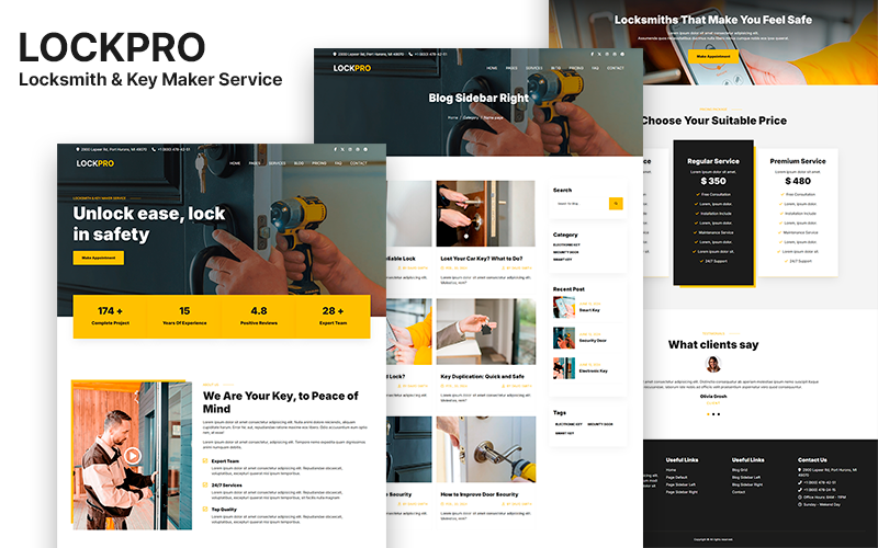Lockpro – HTML5-шаблон для услуг слесаря и изготовителя ключей