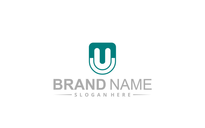 Projekt logo z literą Mu lub Um
