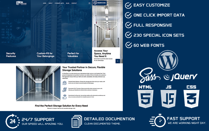StorEase – тема WordPress із власним зберіганням