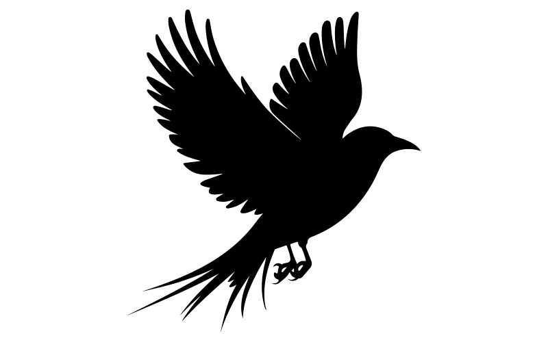 Una silueta de pájaro sobre fondo blanco
