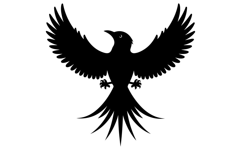 Una silueta de pájaro sobre un fondo blanco.