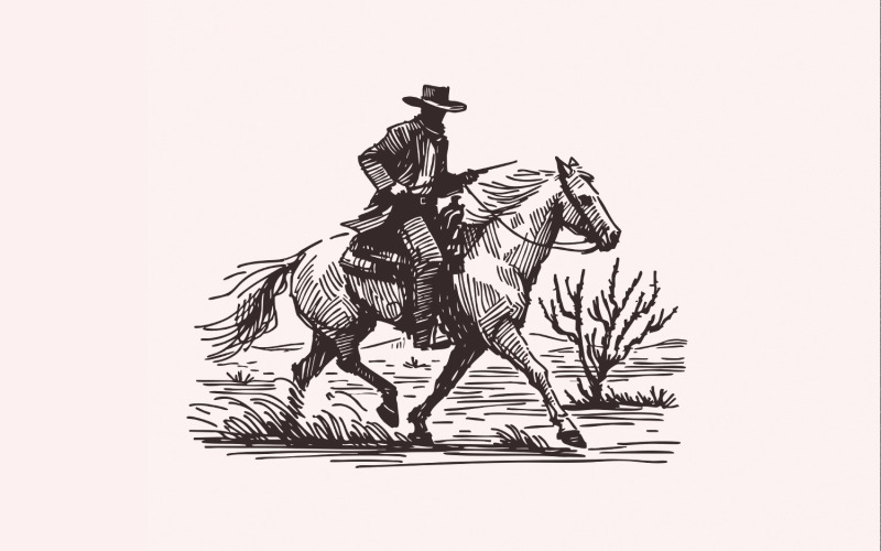 Cowboy in Desert PNG, Western Sublimation Design, Cowboy Png, Retro Western Png, Cowboy Hat Png,