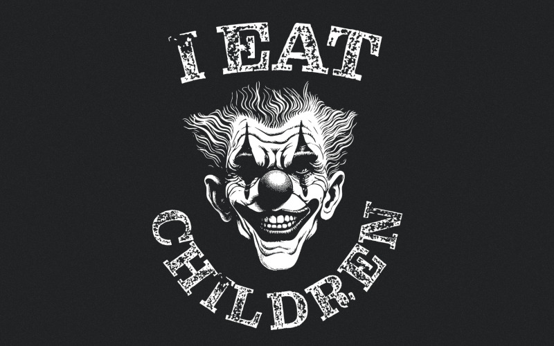 Je mange des enfants Clown PNG, Humour noir Téléchargement numérique, Effrayant Halloween Spooky png, Clown drôle,