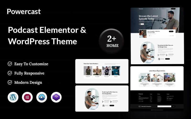 Powercast – Podcast Elementor WordPress 主题