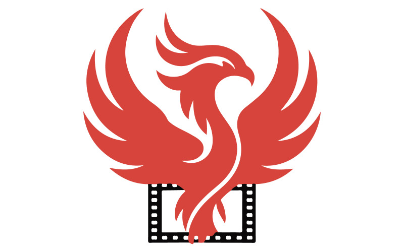 El logotipo es un fénix estilizado.