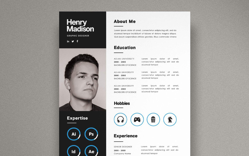 Modèle de CV de graphiste 03