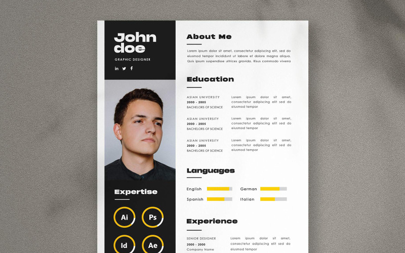 Profesionální šablona návrhu životopisu 02