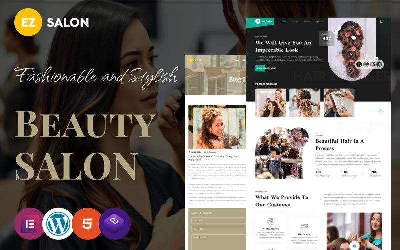 EZ Salon – Modelo perfeito para salões de beleza e salões de beleza modernos