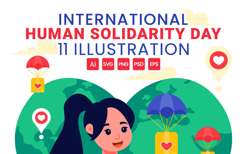 11 Internationaler Tag der menschlichen Solidarität Illustration