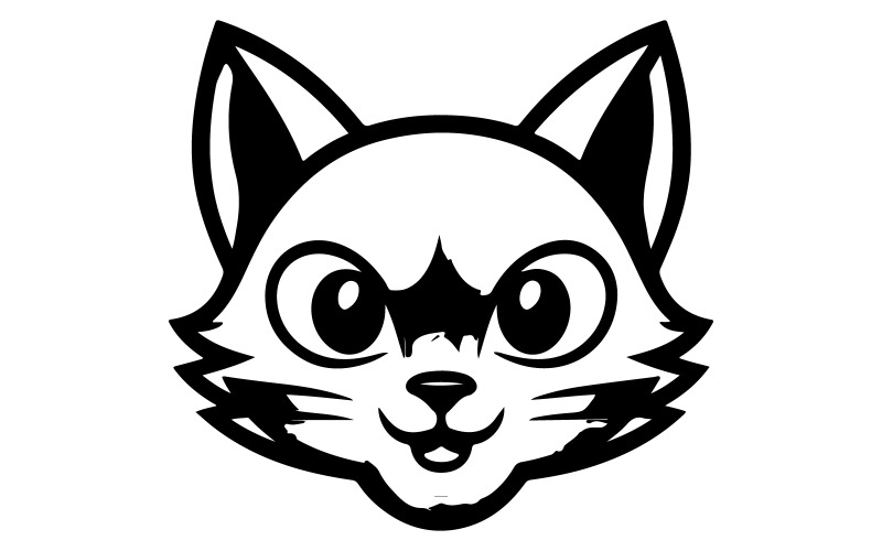 Una ilustración vectorial de un icono de cabeza de gato