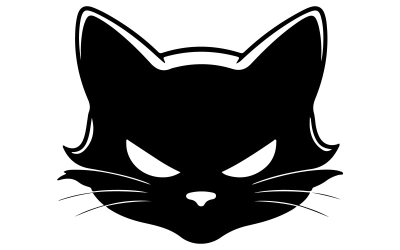 vector-stijl silhouet van een kattenkop