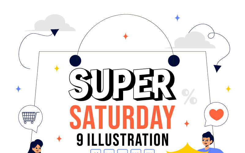 9 Ilustração de Super Liquidação de Fim de Semana