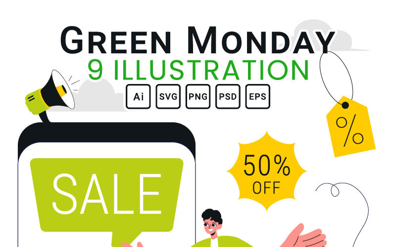 9 Ilustracja wyprzedaży Green Monday