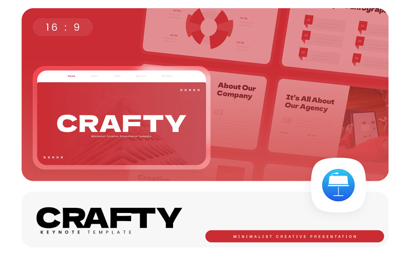 Crafty – Modello Keynote creativo minimalista