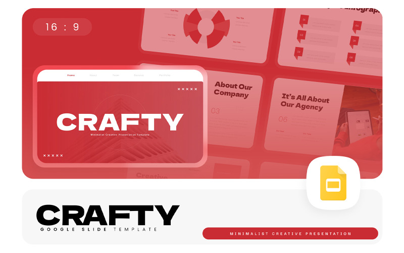Crafty – Modelo de Google Slides criativo e minimalista
