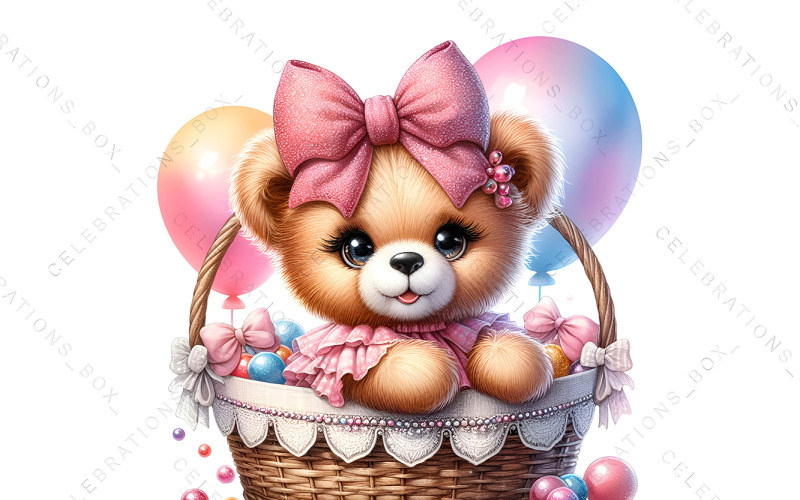 Free Watercolor teddy bear clipart