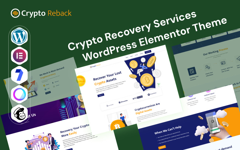 Crypto Reback: tema Elementor de WordPress para servicios de recuperación de criptomonedas